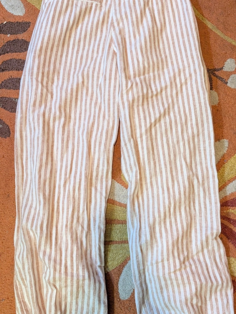Abercrombie & Fitch Pink and White Striped Wide-Leg Pants